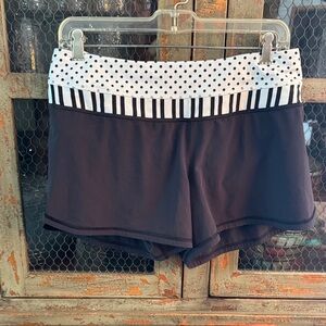 Lululemon Athletica Black Shorts with Polka Dot Waistband
